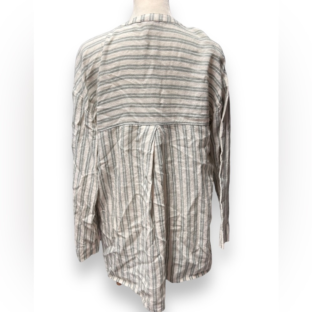 Madewell Linen-Blend Lakeline Popover Shirt in Hester Stripe  Xs - Picture 5 of 10